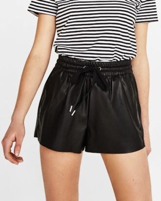 Faux leather shorts